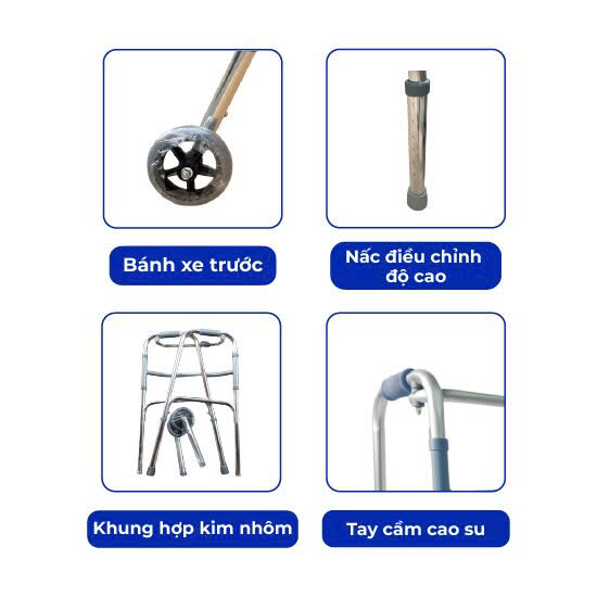 Khung tập đi có bánh xe