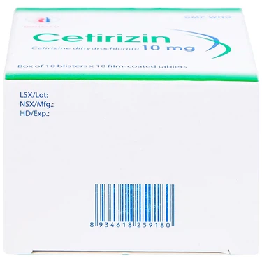 Thuốc Cetirizin DMC 10mg điều trị viêm mũi dị ứng, mày đay