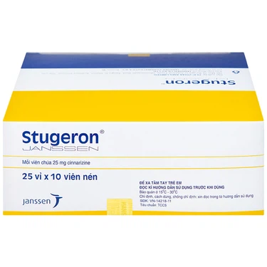 Thuốc Stugeron 25mg điều trị rối loạn tuần hoàn não